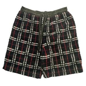 Burberry Plaid Sherpa Fleece Lounge Shorts Medium